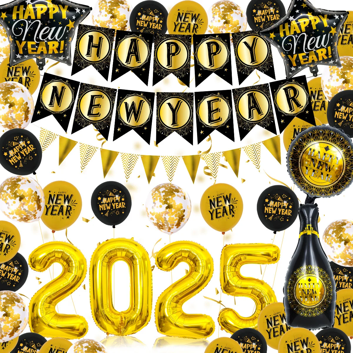 Новогодний воздушный шар украшение 2025 Новогодняя вечеринка макет Алюминиевая Пленка набор оптом
