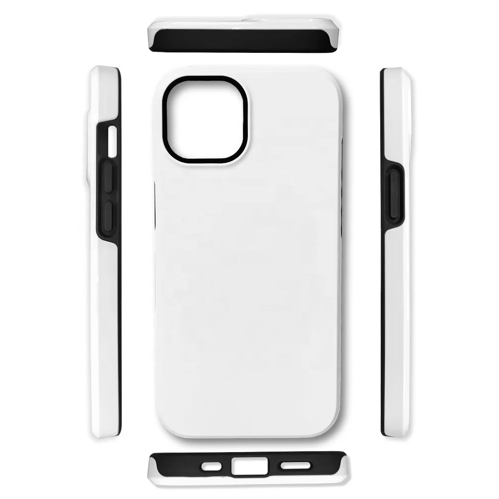 Lancoda For iphone 14 Tough 3D 2 in 1 Coated Sublimation Phone Cases