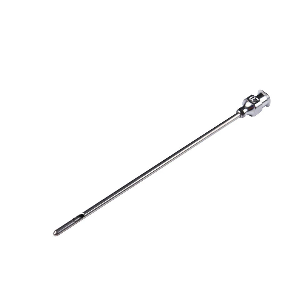 Reusable veterinary stainless steel milk passing needle teat cannula for cow