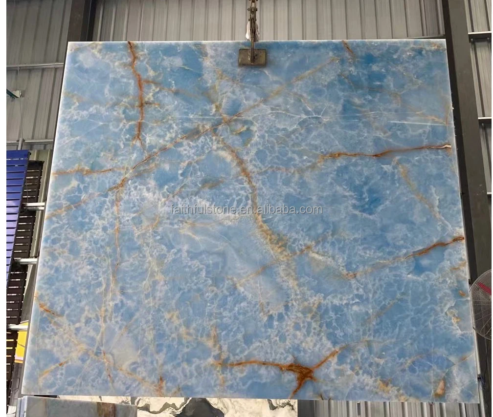 indoor decorative luxury blue onyx slabs floor tiles wall panel tiles