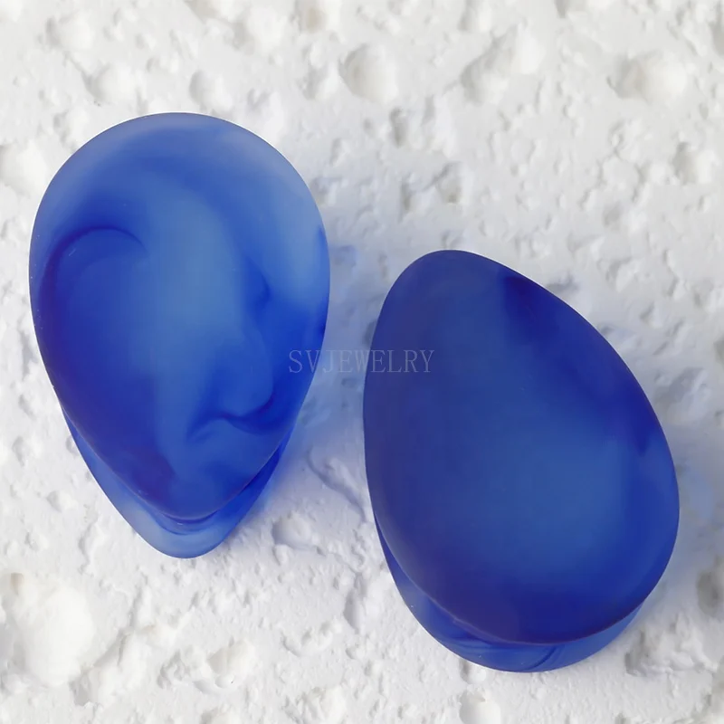 Glass Drop Shape Ear Tunnel Fashion Body Piercing Jewelry Wholesale Ear Plug Earrings Large Gauge Ear Tunnel