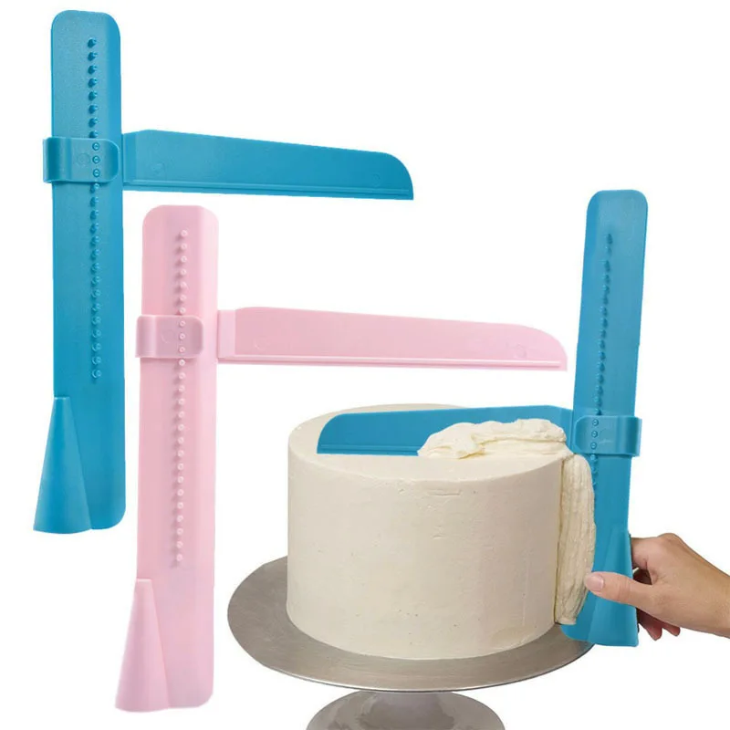 DIY Cake Decorating Tools Reusable  2 pcs  Pack Plastic   Cake Scraper Adjustable    Icing Smoother