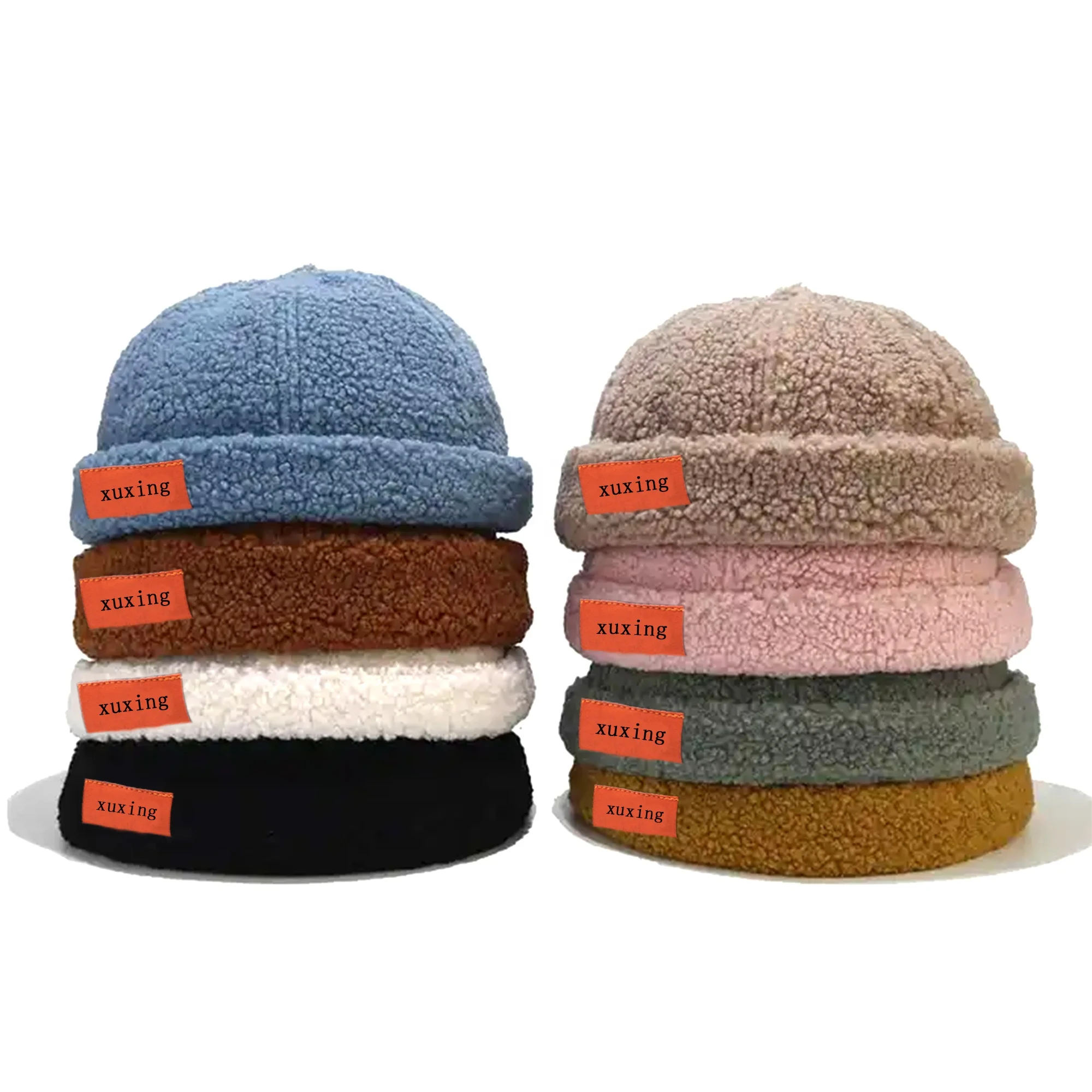new materials warm brimless hat custom your own logo woven label