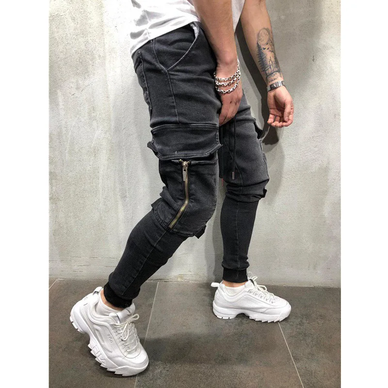 mens clothing manufacturing jeans men slim custom jeans skinny Leggings zipper pocket custom mens jeans