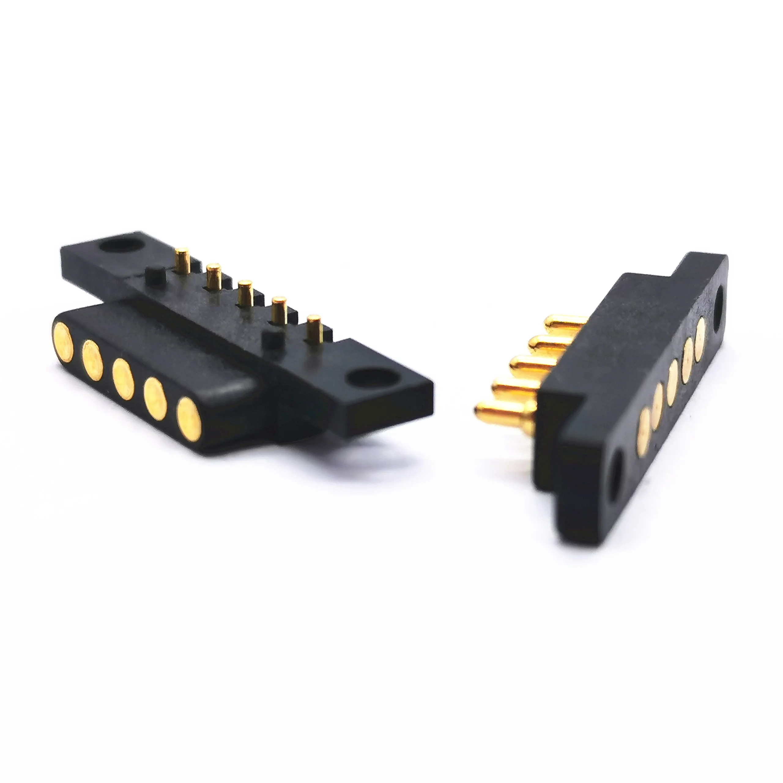 Shangte Manufacturers Supply 5 pin Male and Female Tablet Computer Pogo pin Charging Electronic Bent Spring Pin Connector