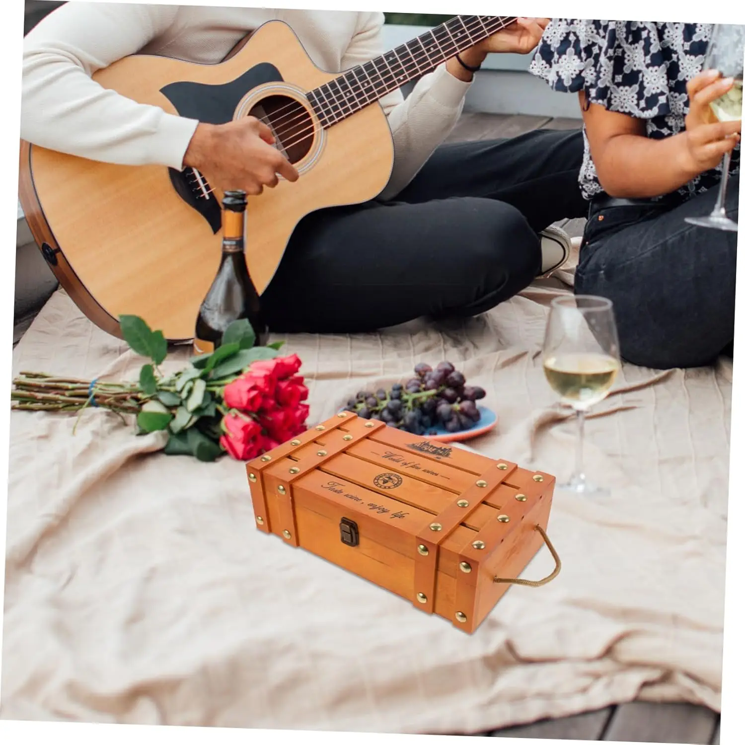 Box Wooden Wine Packaging Box Storage Carrier Liquors Bottle Carrying Bottle for Wine Case Wedding Decor