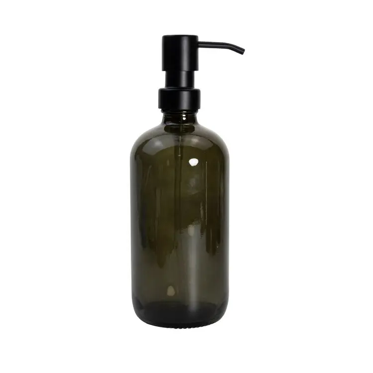 500ml glass liquid soap bottle with dropper pumper lid wholesale