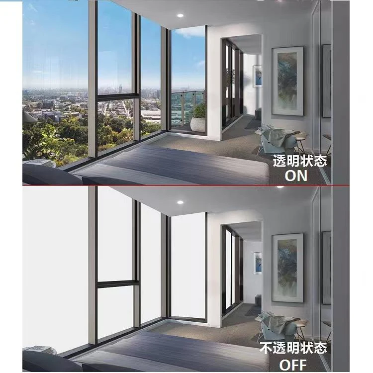 Ultra Clear Office Decorative PDLC Adhesive Smart Window Film For Office Glass