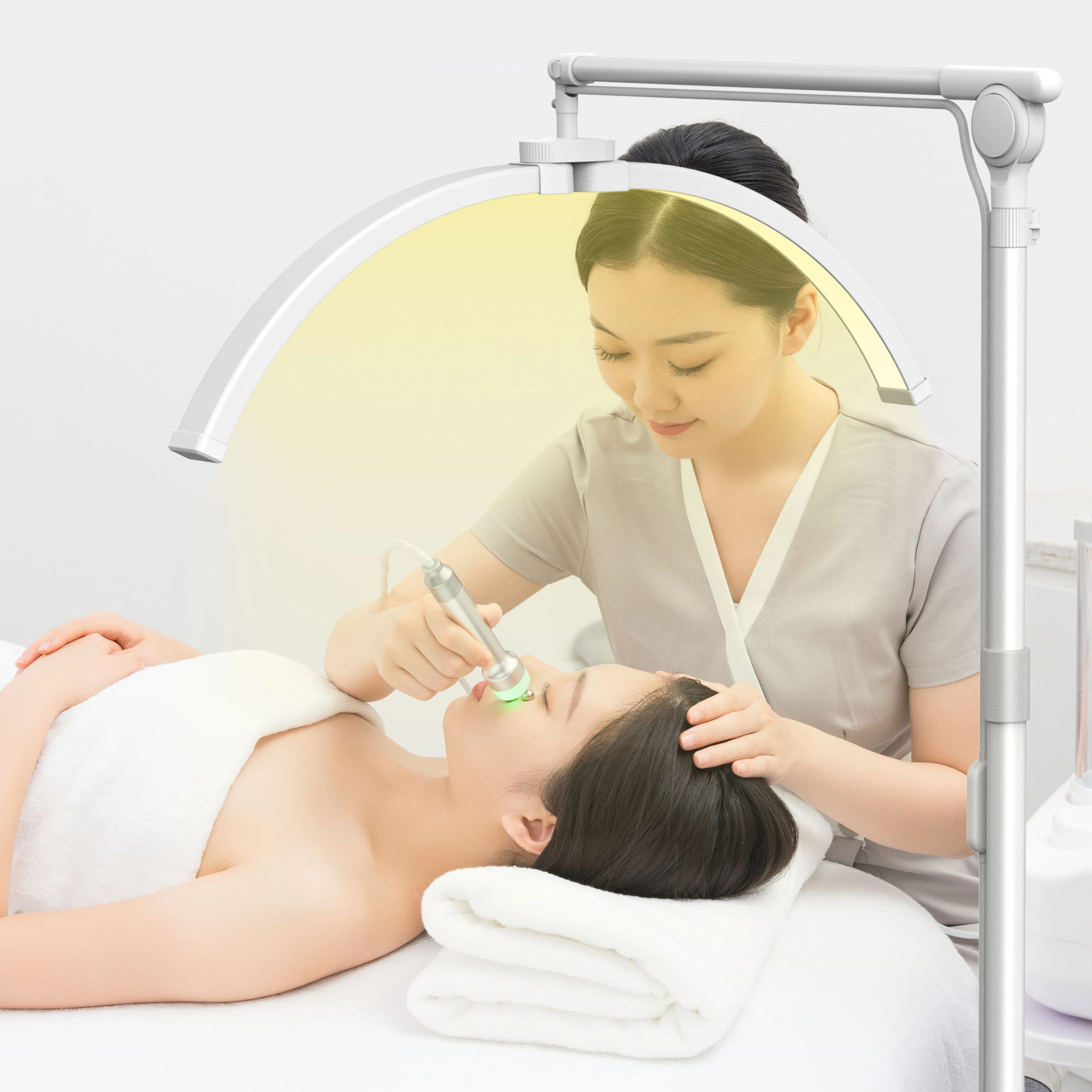 Half Moon Lamp For Lashes With Wheel  Photography Video Light Ring Beauty Eyebrow Tattoo Lip Salon Studio Fill Lighting