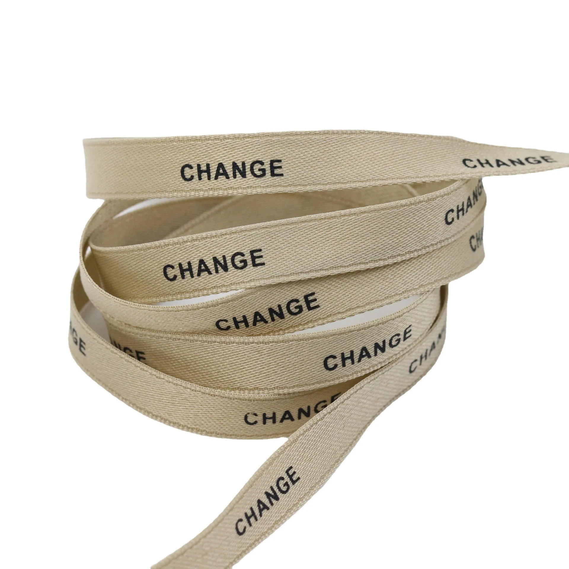 Wholesale Custom 1 Inch Black Polyester Ribbon Gold Foil Logo Grosgrain Printed Ribbon