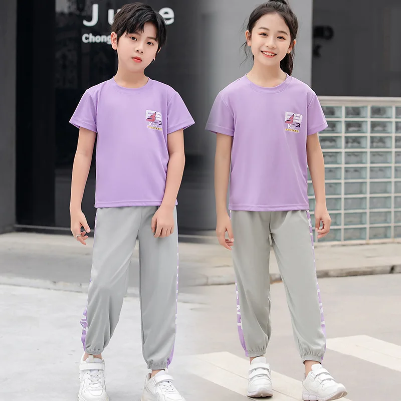 Children Short Sleeve Pants Casual Sportswear Boys and Girls Cartoon Printed Two-piece Set