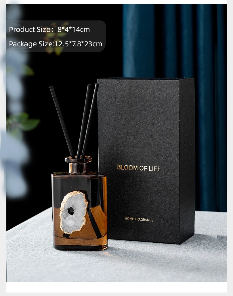 180ML Round Wide Mouth Fragrance Reed Diffuser Perfume Set With Packaging Boxes