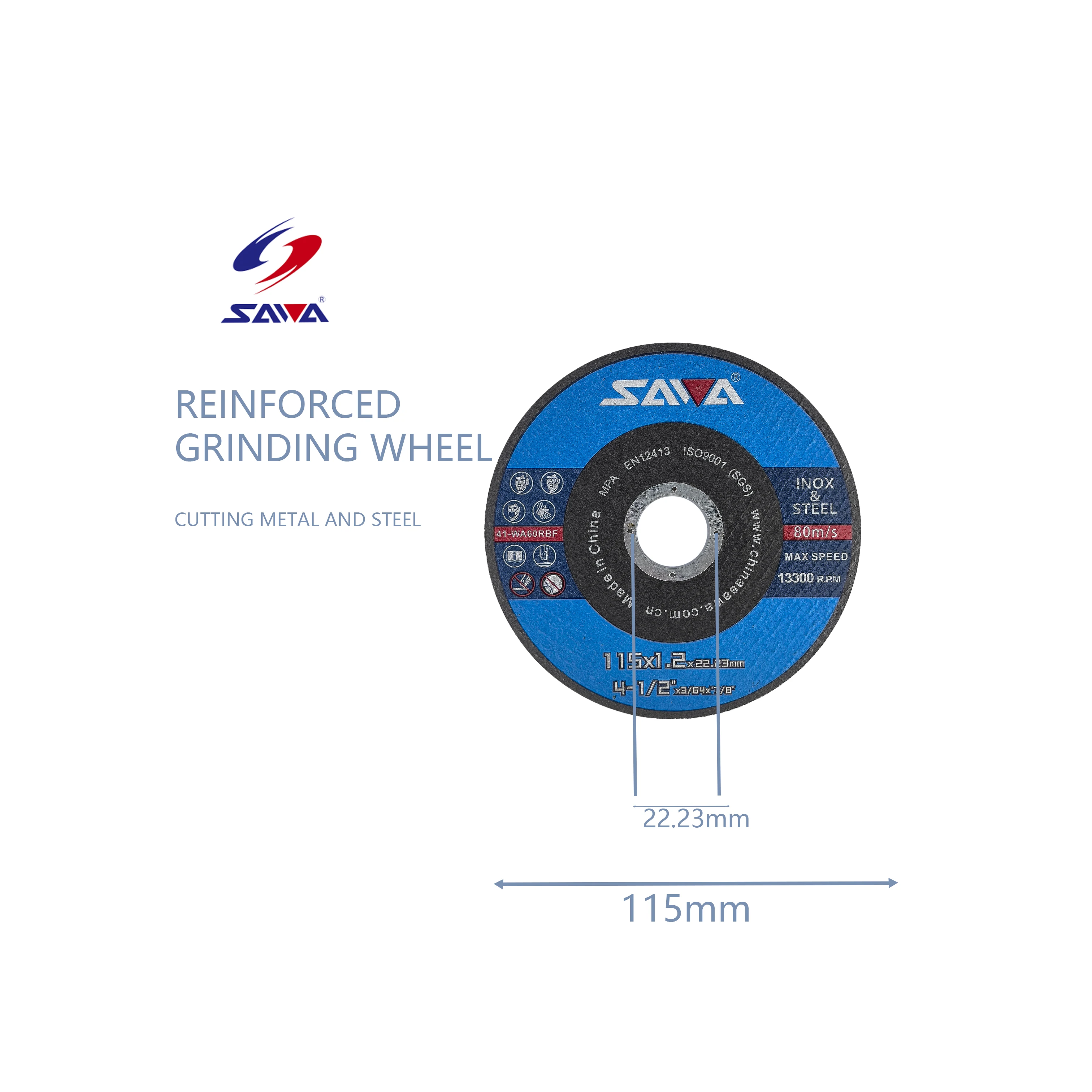 Multi Function 115x1.2x22.23mm 4.5 inch Cutting Wheel  Disc Metal Cutting For Polishing Steel