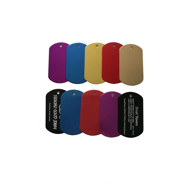 custom laser metal oxidized QR code dog tag wholesale blank anodized aluminium laser engraving metal dog name tag plate