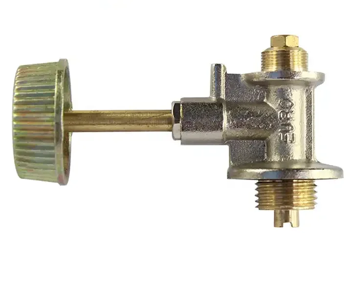 Brass Needle Valve M16X1.5 Screw Brass Valve Control with wheel for LPG Gas Camping Burner