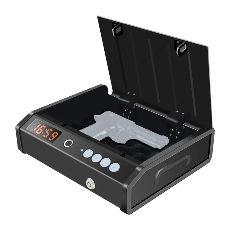 Home Smart Bedside Gun Safe Small Portable Security Safe Fingerprint Lock Technology