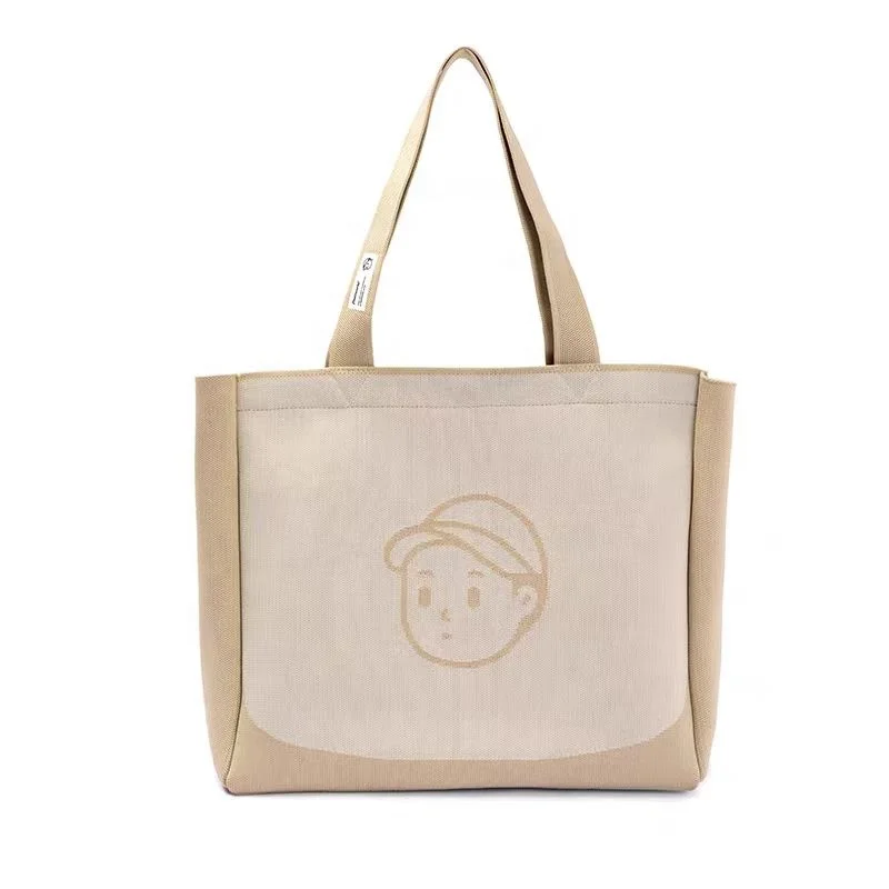Small design large capacity knitting Tote bag manufacturers customized couple style shoulder handbag