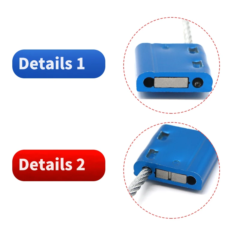 BCC208 High security cable seal with lock steel security cable wire seals numbered wire metal seal