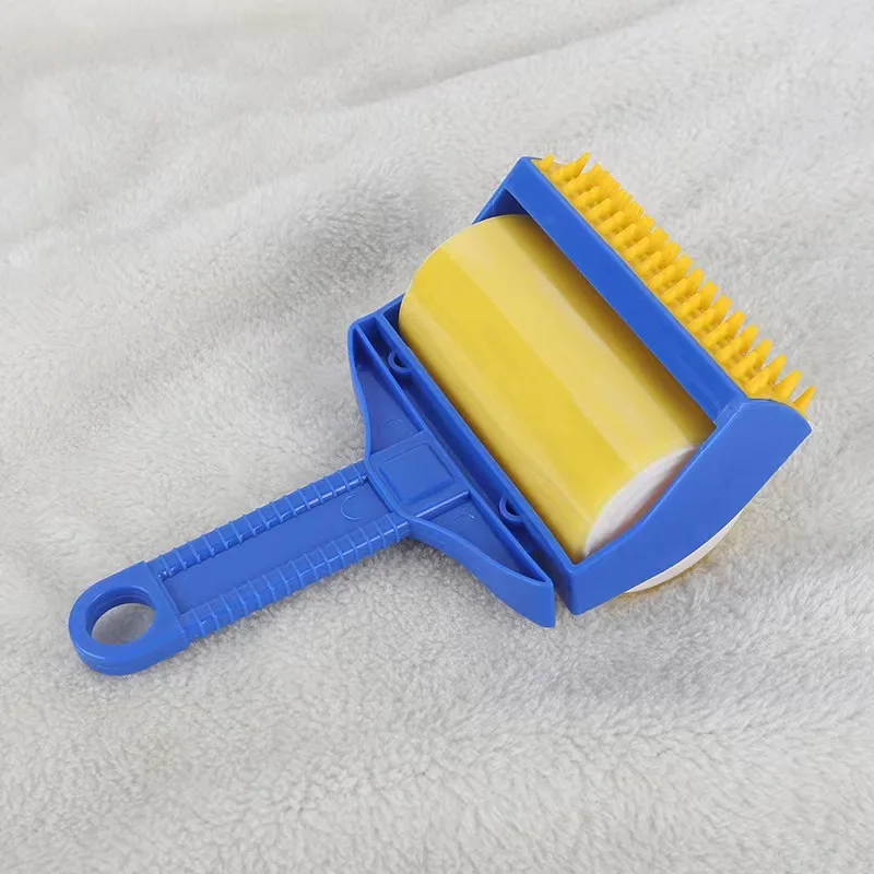 Yellow Silicone 2 Pack Washable Reusable Sticky Lint Roller Fur Pet Hair Remover Sticker Brush Removal For Soft Clothes