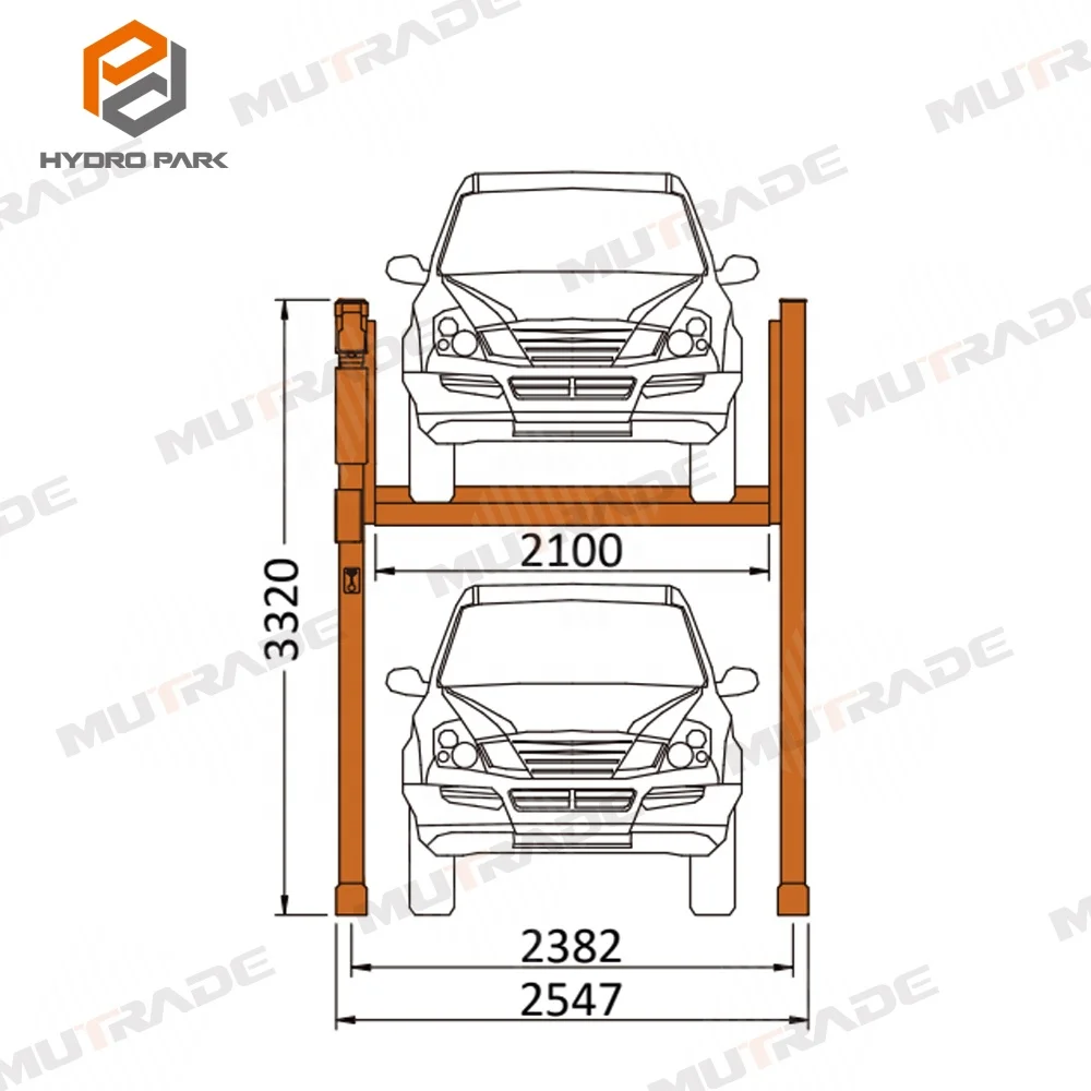 Vehicle Parking Lift China Elevator Vertical Parking Equipment Two Post Parking