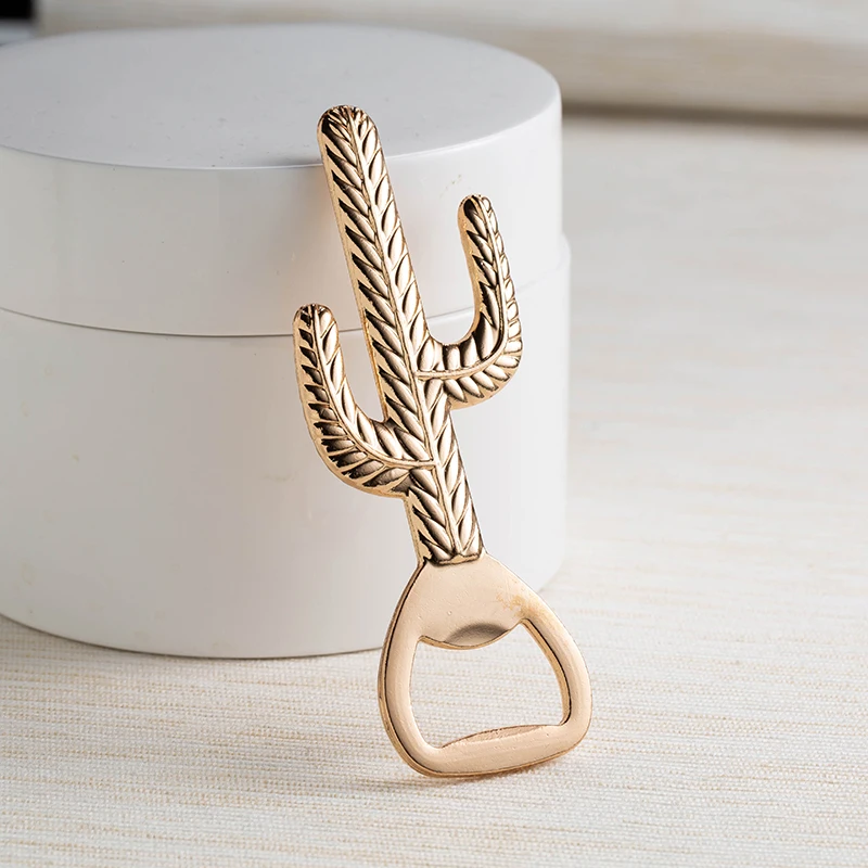 Holiday Gifts Custom Sale Gift Box Packaging Bottle Opener Metal Cactus Bottle Opener