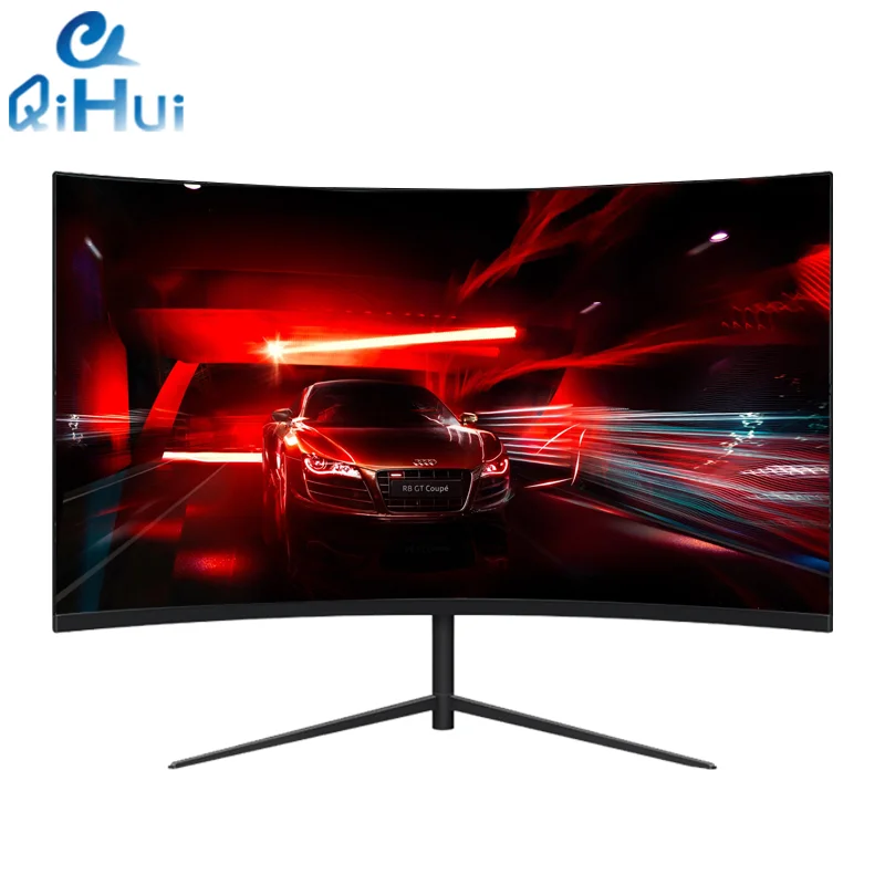 Qihui Oem QHD 24 27-Inch Curved Gaming Monitor 165hz Display port X2 USB 99% S RGB 1ms 4k LCD Display