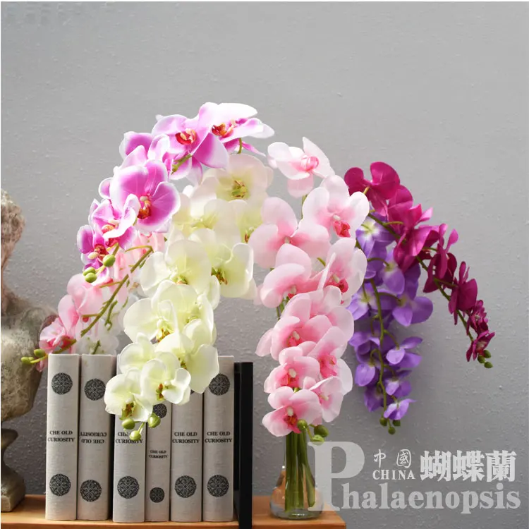 Orchid Stems Artificial Flowers Real Touch Latex Faux Phalaenopsis Branches