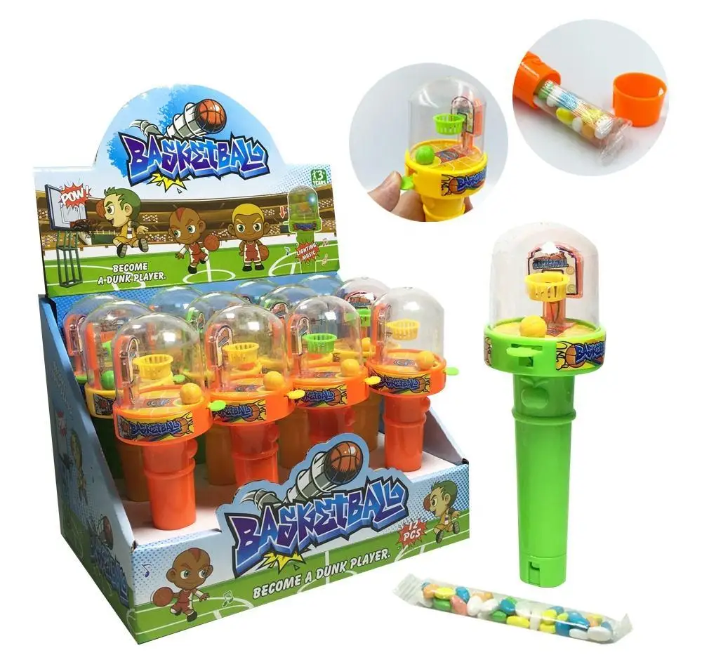 Хит продаж дешевые игрушки для конфет пластиковые мини-игрушки с музыкальными пальцами баскетбольные конфетами детей играющих
