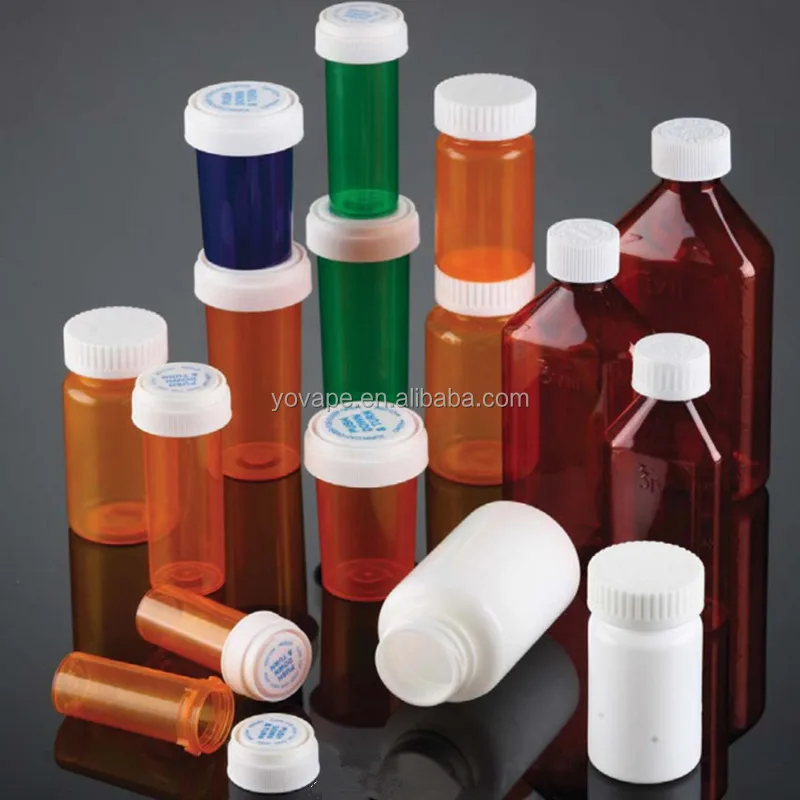 Pill Dispenser Organizer 30ml 50ml 60ml 120ml Push Down and Turn Medicine Container Pill Bottle with Child proof Resistant Cap