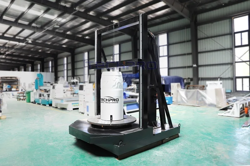 Heavy Stone Marble Granite Engraving Cnc Router 4 Axis Vertical Stone Carving Machine for Roam Columns and Church Sculptures