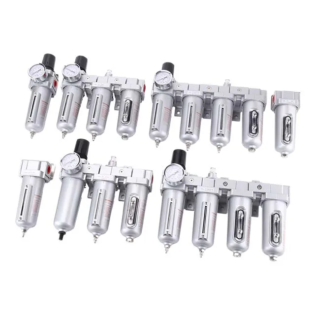 NANPU FRPD44-D FRL Combo Air Pressure Regulators Pneumatic Auto Drain Air Source Treatment units With Metal Gauge