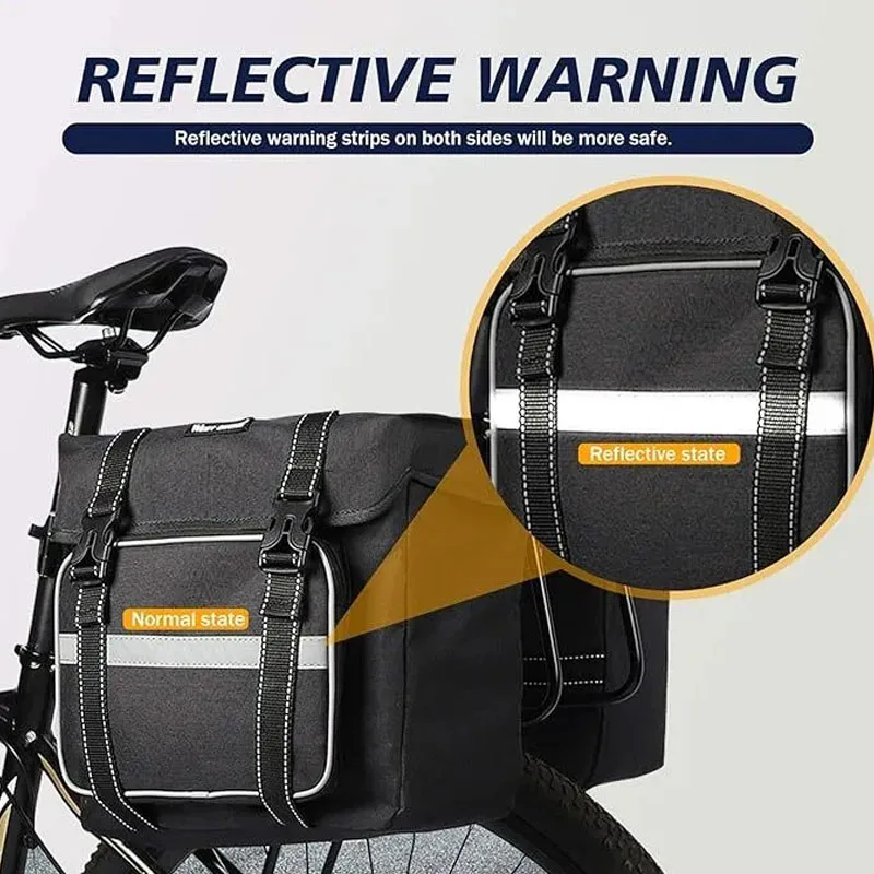 Bike Bag Bicycle Panniers Rear Rack Bag 28L Large Capacity Water Resistant Bicycle Trunk Saddle Bag for Shopping