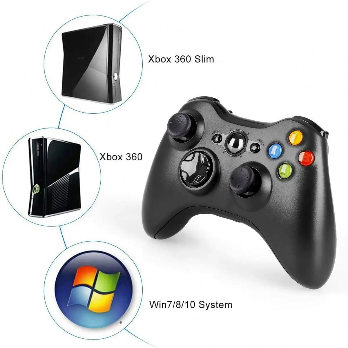 XBOX 360 Wireless Gamepad With 2.4G Receiver Joysticks & Game Controllers For Console