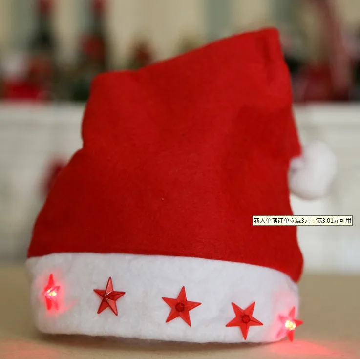 Шапки рождественские для взрослых и детей, шапки Санта Клауса, Красное освещение, Рождественская шапка для рождественского дня, костюм для косплея, вечеринки