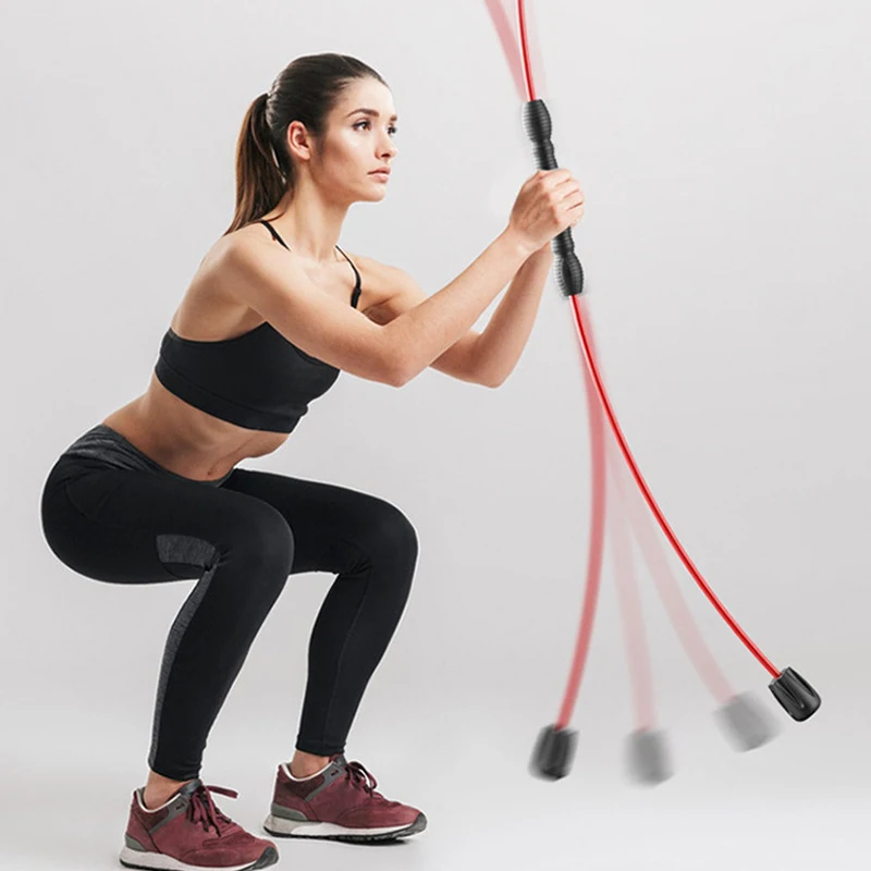 2021 Gym High Quality Fitness Fiberglass Flexi Bar With Rubber Flexi Swing Stick Bar Portable Vibrating Flex Bar