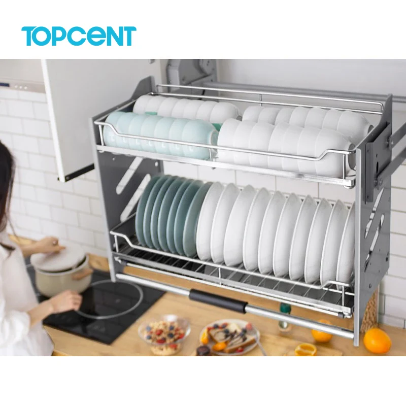 Высококачественная Современная Выдвижная складная полка для кухонного шкафа подъемная корзина лифта