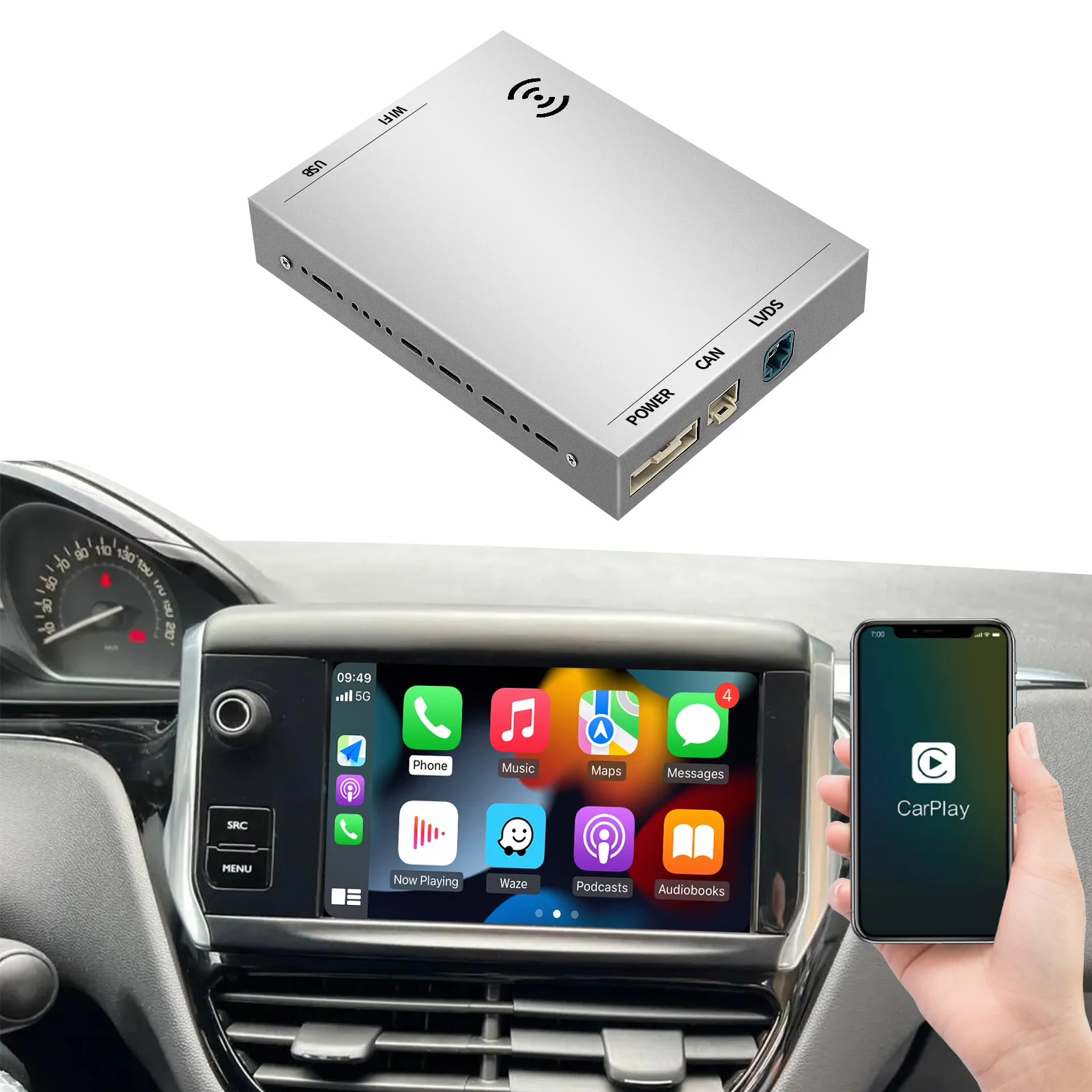Автомобильный радиоприемник Autoabc автомобильный беспроводной адаптер для Android Citroen Peugeot система SMEG NAC экран Carplay