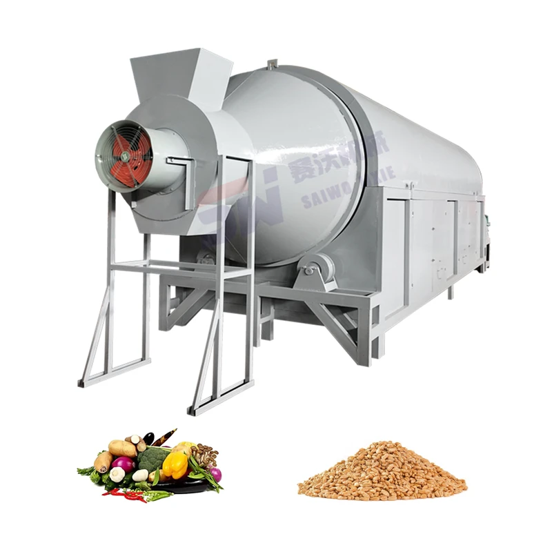 Agricultural Large Wine Lees Wood Chips Sawdust Electric Heating Dryer Organic Fertilizer Drum Dryer