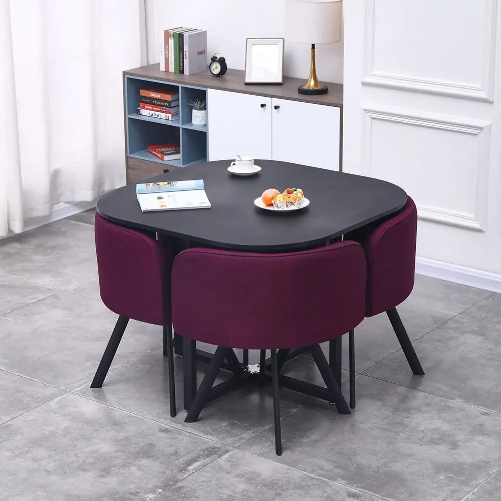 Modern Design Elegant Density board and Chrome Dining room set comedor room set Concrete