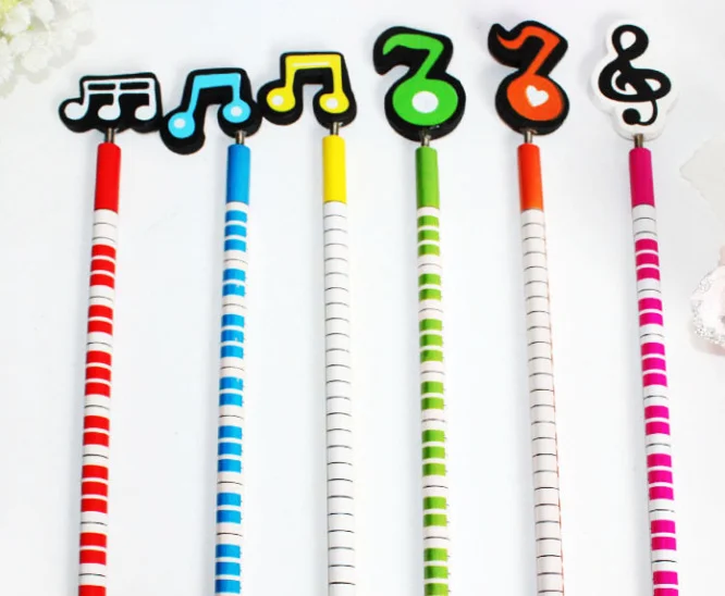 Handmade wooden pencil music symbol pencil cartoon pencil