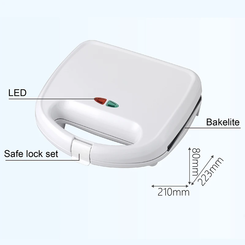 NR9159 Household Mini 2-Slice Auto Control Temperature Grill Toaster Breakfast Sandwich Maker