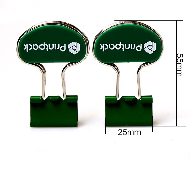 Advertisement Clips Customer Logo  ABS Plastic Sheet Promotional Power Saving Binder Clip 25 mm