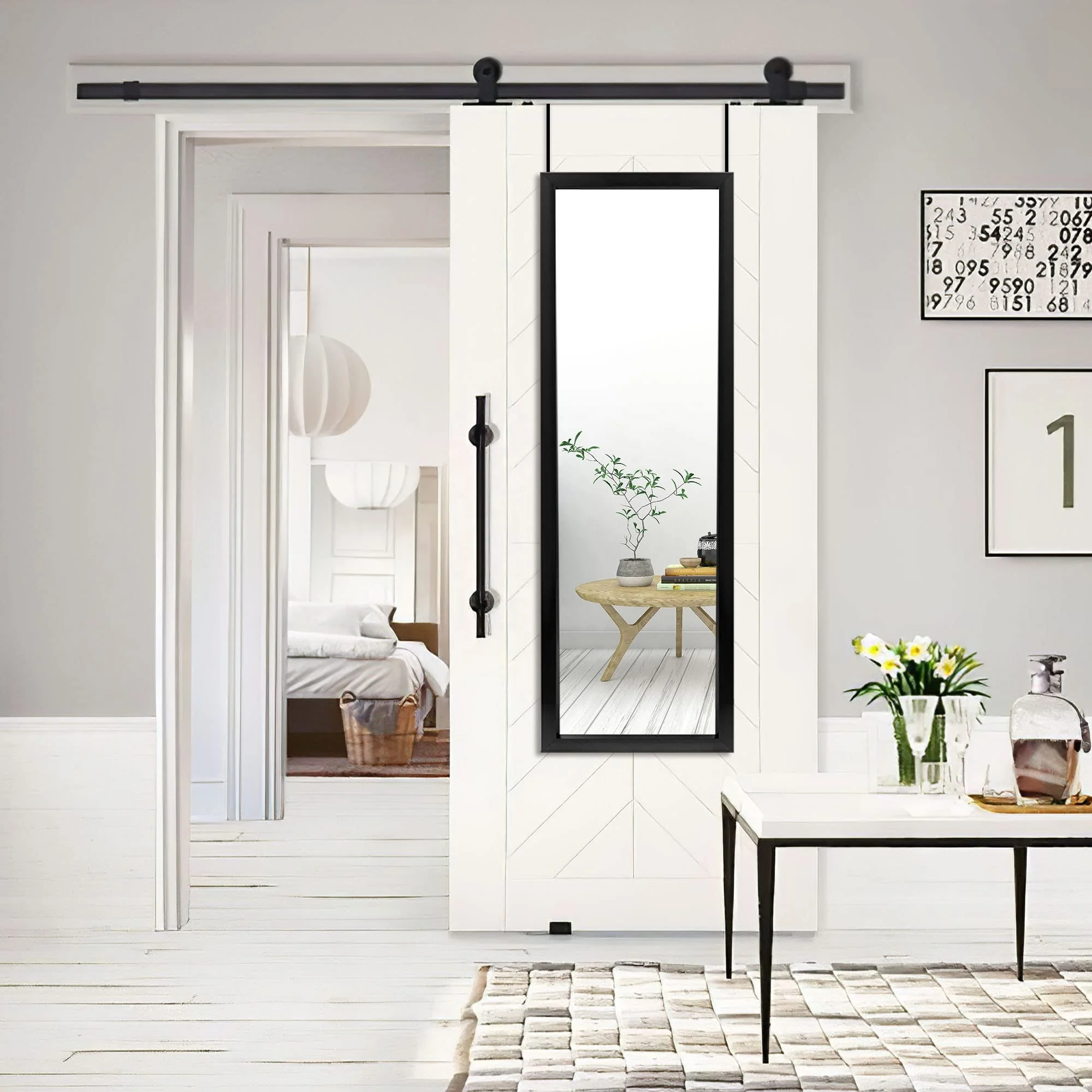 Dressing full body floor mirror home living room simple modern wind big mirror wall mounted fitting mirror