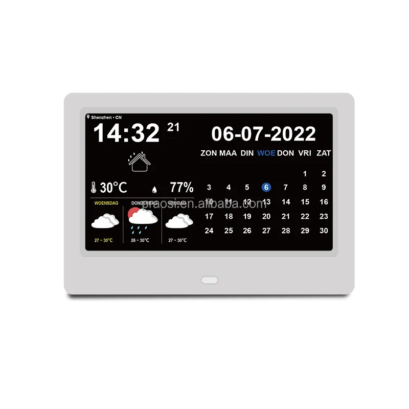Red White Blue Color Extra Large Display AM PM 25 Alarms 7 8 10 12 15 Inch Digital Calendar Day Clock For Impaired Vision