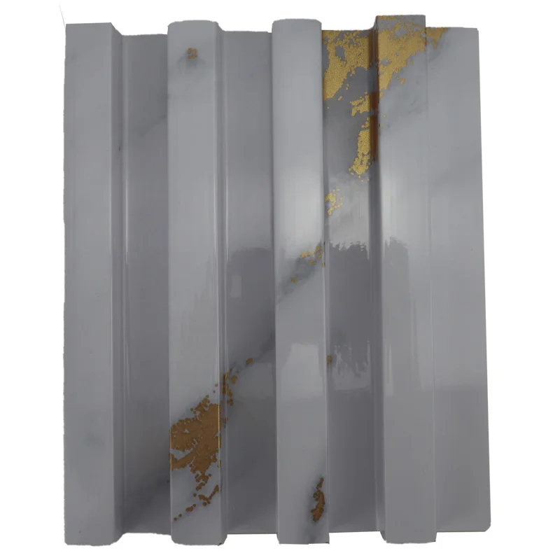 Marble Sheet Interior Wall Panel Plastic Wooden Composite Covering Board Wainscoting Vinyl Timber Decoration 3d Fluted Cladding