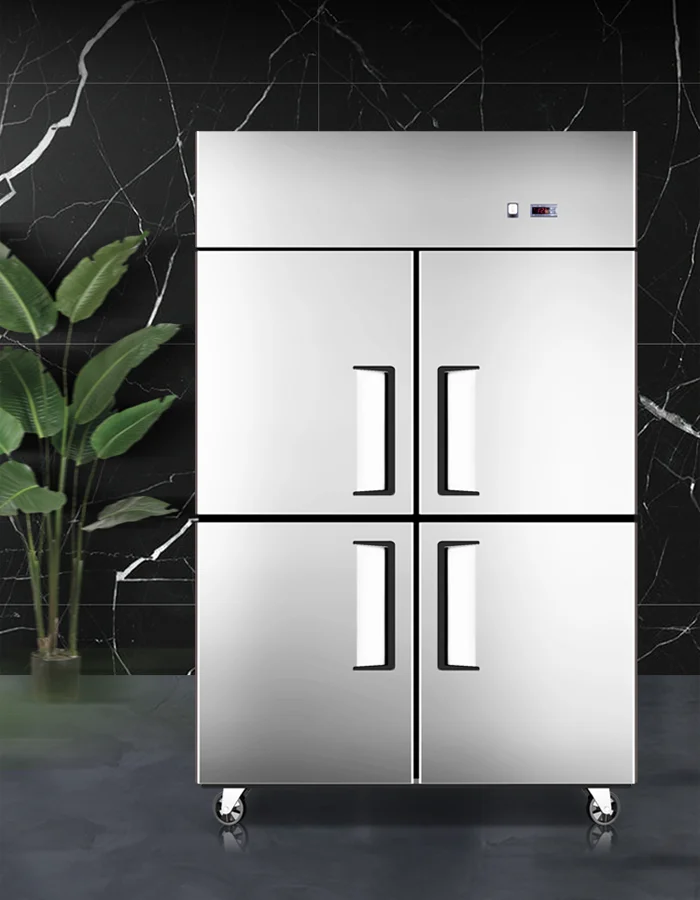 Double-temperature 4 Door Commercial Direct Cooling Reach-In Upright Fridge&Freezer Combo Refrigerator