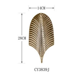 Gold luxury modern white porcelain leaf shape hanging ceramic wall art decor medallion other home decor accessories