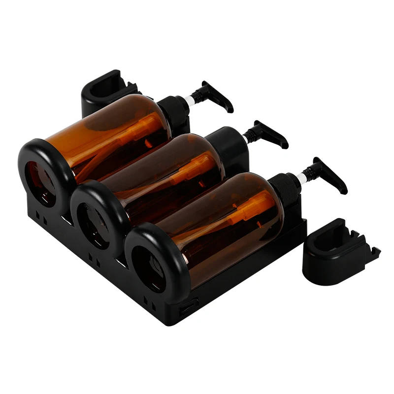 Hotel Home Wall Mounted Pump Bottle Holder 300ml Triple Dispenser Bracket Refillable Soap Dispenser