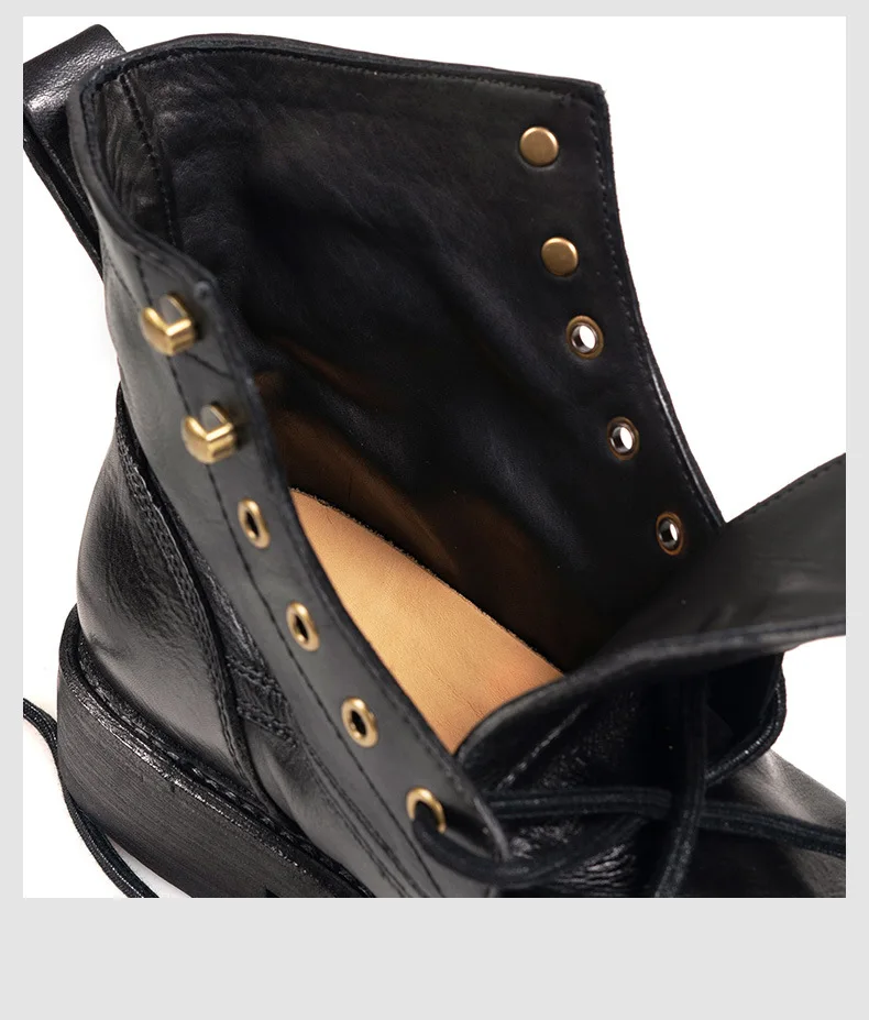 Tooling leather boots vintage leather outsole Martin boots fall winter men top cowhide boots wholesale high handmade shoes