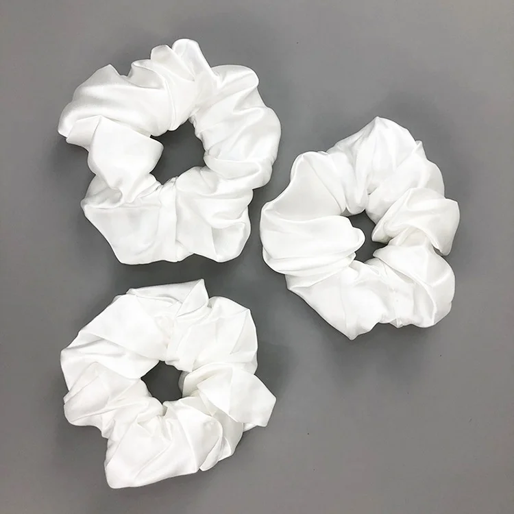 
luxury cute skinny customized oversized elastic white soft cotton scrunchies 